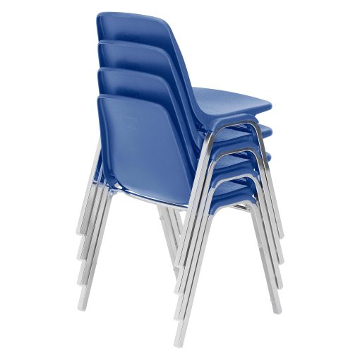 National Public Seating 8100 Series Poly Shell Stack Chairs, Blue, Set Of 4 Chairs - Image 2