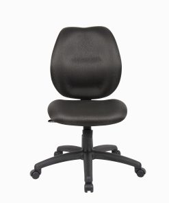 Boss Office Products Ergonomic Fabric Mid-Back Task Office Chair Without Arms, Black