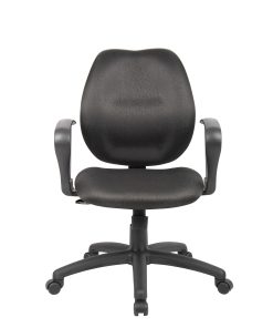 Boss Office Products Contour Back Task Chair With Loop Arms, Black 2
