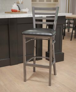 Flash Furniture Ladder-Back Restaurant Bar Stool, Black