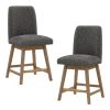 Office Star Finley Counter Height Swivel Stools, Charcoal/Med Oak, 26", Set Of 2 Stools