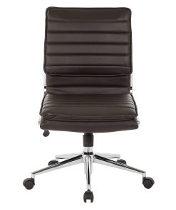 Office Star™ Pro-Line II™ SPX Armless Bonded Leather Mid-Back Chair, Espresso/Chrome 2
