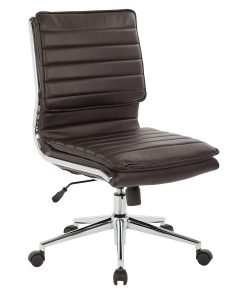 Office Star™ Pro-Line II™ SPX Armless Bonded Leather Mid-Back Chair, Espresso/Chrome