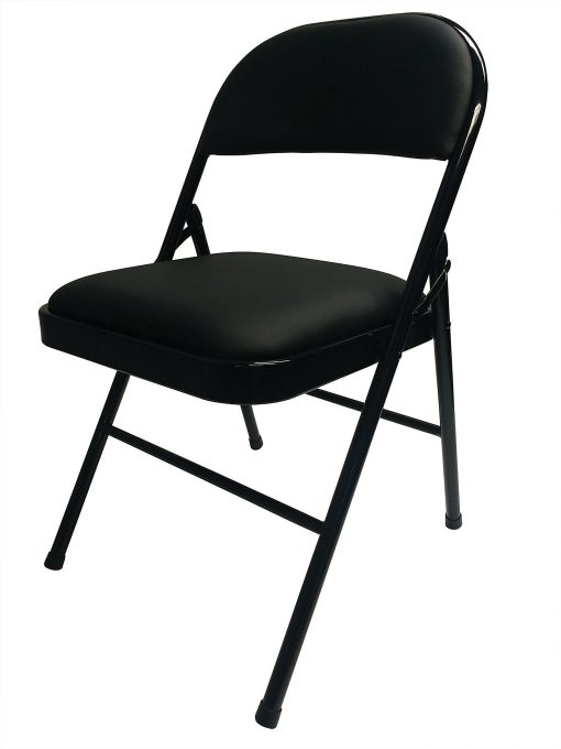 Realspace® Metal Folding Chair, Black - Image 2