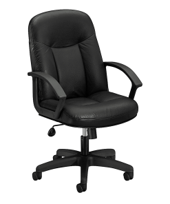 HON® Executive Ergonomic Bonded Leather Chair, Black