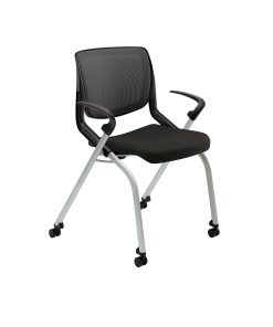 HON® Motivate Nesting/Stacking Flex-Back Chair, Black/Platinum 2