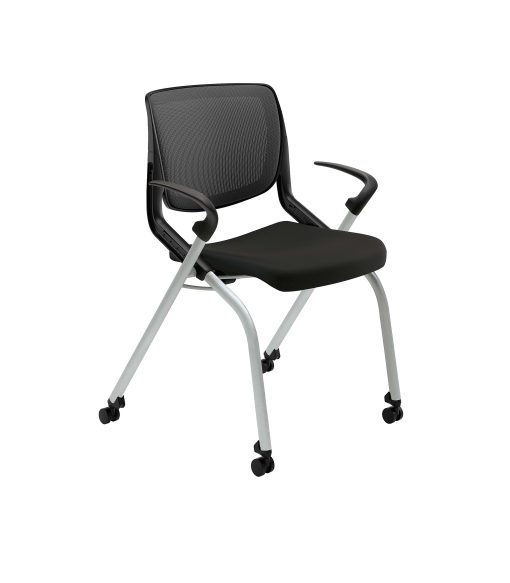 HON® Motivate Nesting/Stacking Flex-Back Chair, Black/Platinum - Image 2