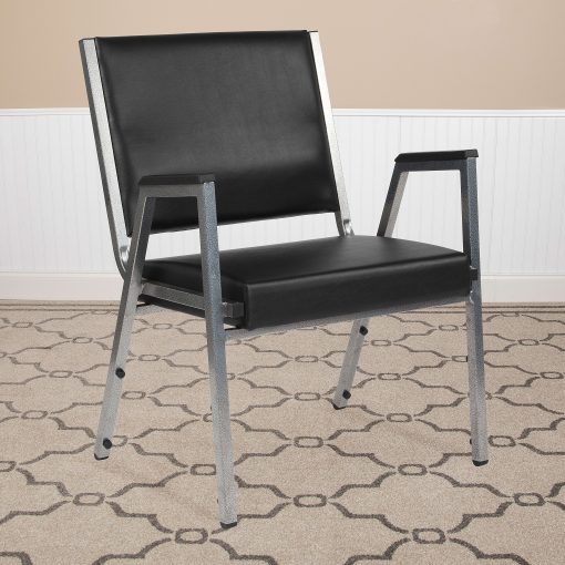 Flash Furniture HERCULES Bariatric Medical Reception Arm Chair With Antimicrobial Protection, Black