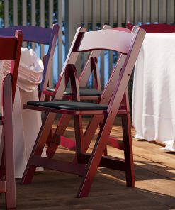 Flash Furniture HERCULES Wood Folding Chair With Vinyl Seat, Mahogany 2