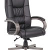 Martha Stewart Taytum Faux Leather Upholstered Mid-Back Executive Office Chair, White/Polished Brass 4
