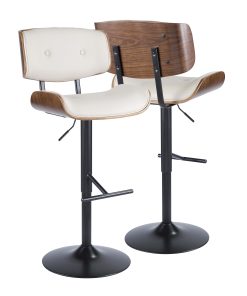 LumiSource Lombardi Bar Stool, Black/Cream