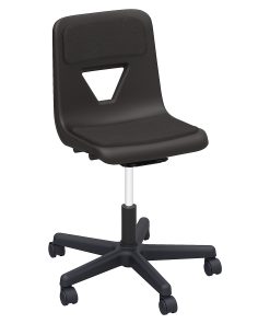 Lorell® Classroom Adjustable-Height Padded Mobile Task Chair, Black 2