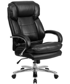 Flash Furniture Hercules 24-7 Intensive Use Big & Tall Ergonomic LeatherSoft™ Faux Leather Office Chair With Loop Arms, Black/Gray 2
