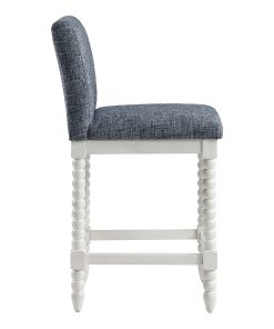 Office Star Kaylee Counter Height Spindle Counter Stool, Indigo/Antique White 2