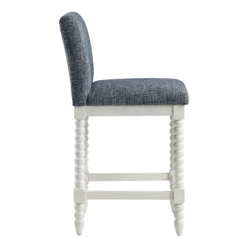Office Star Kaylee Counter Height Spindle Counter Stool, Indigo/Antique White - Image 2