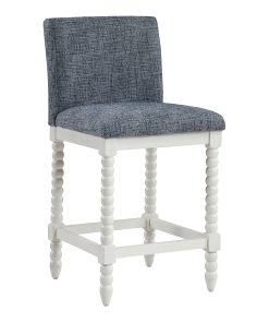 Office Star Kaylee Counter Height Spindle Counter Stool, Indigo/Antique White
