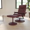 Bestier Oversize Vegan PU Leather Manual Power Recliner Accent Chair With Nailhead Trim And USB Port, Brown 3