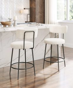 Zuo Blanca Counter-Height Stools, Ivory, Set Of 2 Stools 2