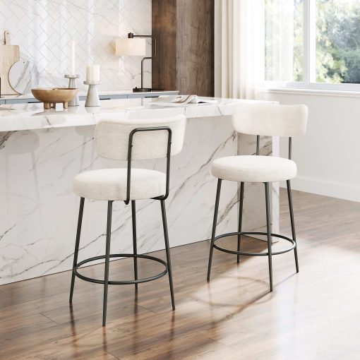 Zuo Blanca Counter-Height Stools, Ivory, Set Of 2 Stools - Image 2