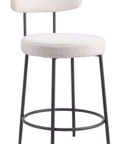 Zuo Blanca Counter-Height Stools, Ivory, Set Of 2 Stools