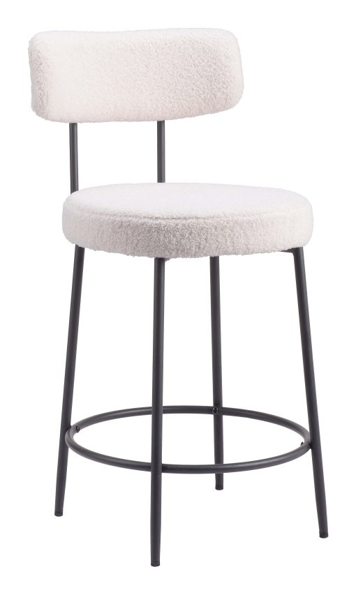 Zuo Blanca Counter-Height Stools, Ivory, Set Of 2 Stools