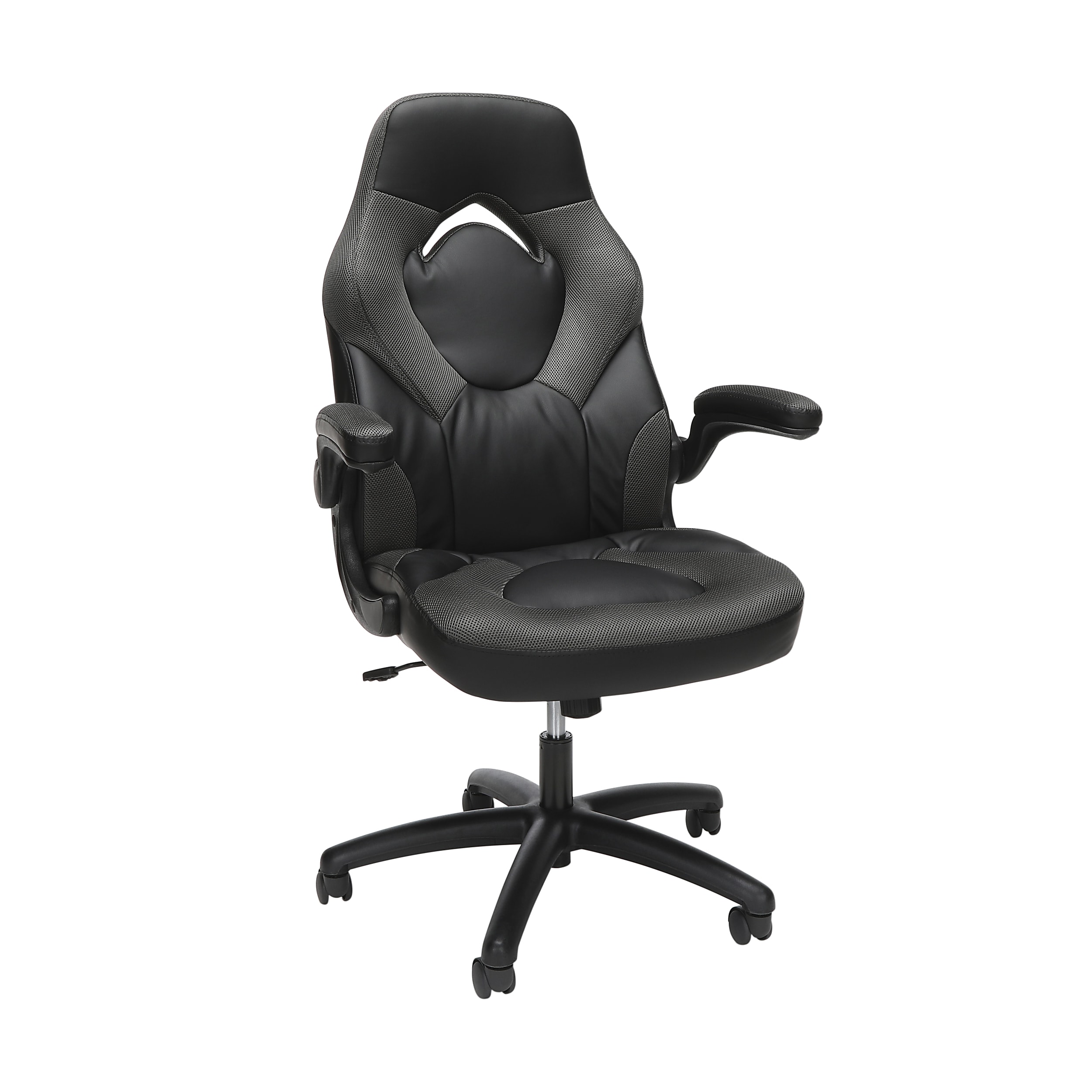Respawn Racing Style Ergonomic Bonded Leather Computer Gaming Chair, Gray Respawn Racing Style Ergonomic Bonded Leather Computer Gaming Chair, Gray