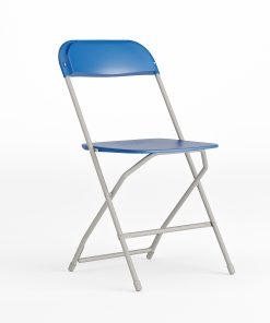 Flash Furniture HERCULES Series Premium Plastic Folding Chair, Blue/Gray