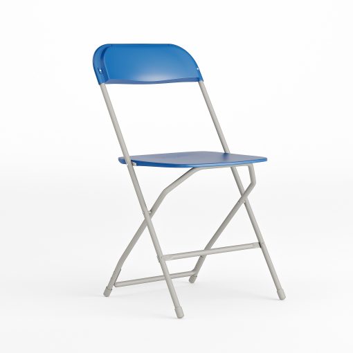 Flash Furniture HERCULES Series Premium Plastic Folding Chair, Blue/Gray