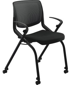 HON® Motivate Nesting/Stacking Flex-Back Chair, Black 2