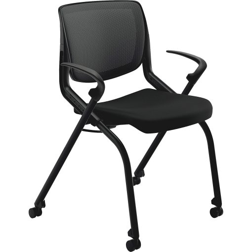 HON® Motivate Nesting/Stacking Flex-Back Chair, Black - Image 2