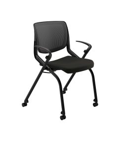 HON® Motivate Nesting/Stacking Flex-Back Chair, Black