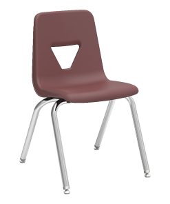 Lorell® Classroom Student Stack Chairs, 18"H Seat, Wine/Silver, Set Of 4