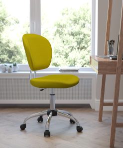 Flash Furniture Mesh Mid-Back Swivel Task Chair, Yellow/Silver 2