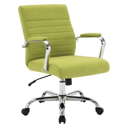 Office Star Ergonomic Fabric Mid-Back Office Task Chair, Basil