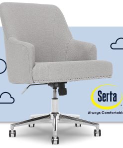 Serta® Leighton Mid-Back Office Chair, Light Gray/Chrome 2