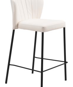 Zuo Linz Counter-Height Stools, Cream, Set Of 2 Stools