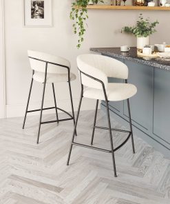 Zuo Josephine Counter-Height Stools, Cream, Set Of 2 Stools 2