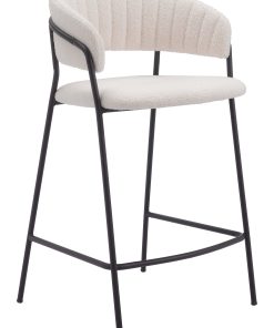Zuo Josephine Counter-Height Stools, Cream, Set Of 2 Stools