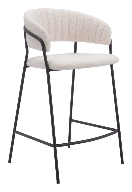 Zuo Josephine Counter-Height Stools, Cream, Set Of 2 Stools
