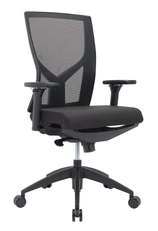 WorkPro® Oceanic Mesh/Fabric Ergonomic High-Back Executive Office Chair, Black, BIFMA Compliant