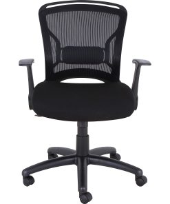 Lorell® Flipper Arm Mid-Back Mesh/Fabric Chair, Black 2
