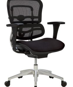 WorkPro® Floor Display 12000 Series Ergonomic Mesh/Fabric Mid-Back Office Chair, Black/Black, BIFMA Compliant