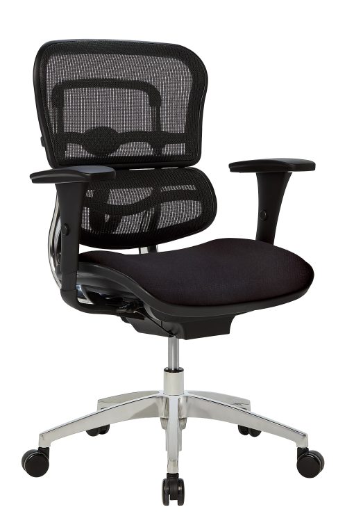 WorkPro® Floor Display 12000 Series Ergonomic Mesh/Fabric Mid-Back Office Chair, Black/Black, BIFMA Compliant