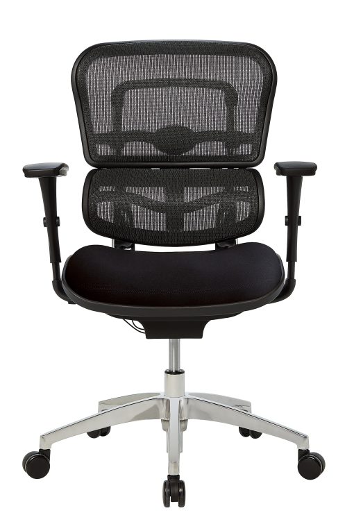 WorkPro® Floor Display 12000 Series Ergonomic Mesh/Fabric Mid-Back Office Chair, Black/Black, BIFMA Compliant - Image 2