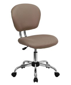 Flash Furniture Mesh Mid-Back Swivel Task Chair, Coffee Brown/Silver 2