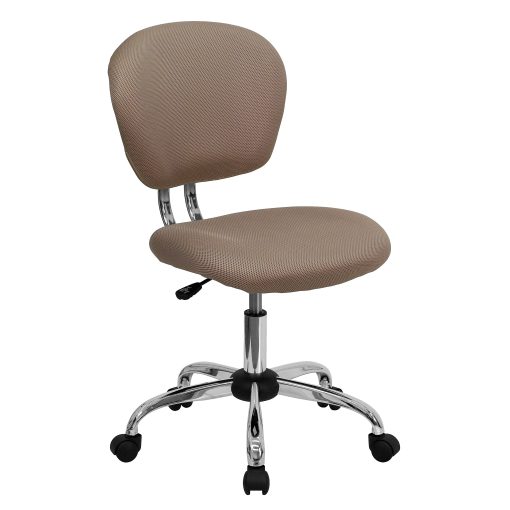 Flash Furniture Mesh Mid-Back Swivel Task Chair, Coffee Brown/Silver - Image 2