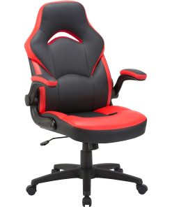 Lorell® Bucket High-Back Gaming Chair, Red/Black 2