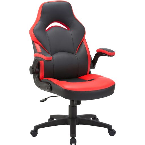 Lorell® Bucket High-Back Gaming Chair, Red/Black - Image 2