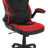 Lorell® Bucket High-Back Gaming Chair, Red/Black