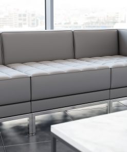 Flash Furniture HERCULES Imagination Series Contemporary LeatherSoft Middle Chair, Gray 2
